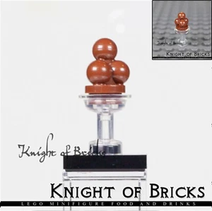 LEGO Minifigure BROWN Ice Cream Scoop TAN Cone Dessert Option 2 - Picture 1 of 4