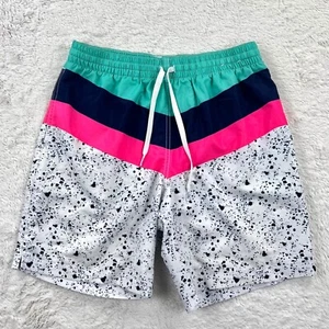 Chubbies Swim Trunks Shorts Men's SMALL 7" Inseam Pink Green Splatter Pockets - Picture 1 of 9