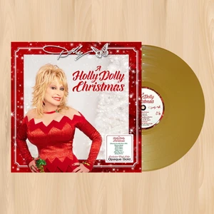 GOLD VINYL----  DOLLY PARTON ‎A Holly Dolly Christmas LP RECORD Miley Cyrus 1223 - Picture 1 of 3