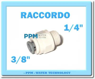 RACCORDO ADATTATORE DIRITTO, OSMOSI JOHN GUEST TUBO D. 3/8" X 1/4" MASCHIO