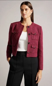 Ted Baker Pennio Cropped Boucle Jacket TED SIZE 6, UK SIZE 18, US SIZE 14 - Picture 1 of 4