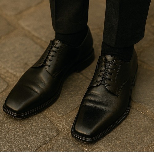 LOUIS VUITTON（LV） Scarpe eleganti Louis Vuitton US 10.5 UK 9.5 vintage y2k Oxford punta quadrata nere usate in ottime condizioni