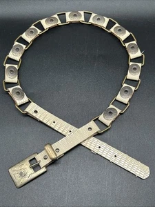 Vintage Women’s Western Belt Brass Leather? Chain Small - Picture 1 of 15