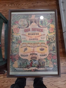 Vintage, 1905, The Lords Prayer & 10 COMMANDMENTS, Framed - Picture 1 of 17