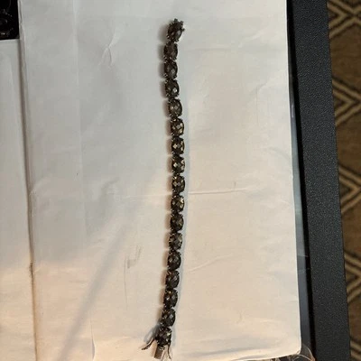 PULSERA DE CUARZO AHUMADO PLATA ESTERLINA 7 PULGADAS Foto 1 de 2