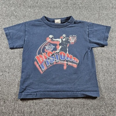 Camiseta De Colección Detroit Pistons Juvenil Pequeña Azul NBA Baloncesto Gráfico Camiseta Años 90 Foto 1 de 4
