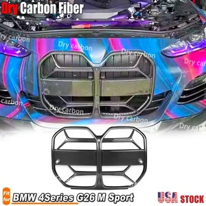Dry Carbon Fiber Front Kidney Nose Grilles Fits BMW 4 Series G26 440i M Sport US - Picture 1 of 10