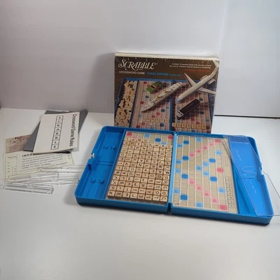 Vintage 1977 Travel Edition Scrabble Crossword Game in Plastic Case Bag Word Fun - Image 1 of 4