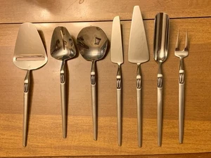 Arthur Salm Vintage Servier Set 7 Stück Butter Kuchen Käse Gurken Edelstahl Japan - Bild 1 von 5