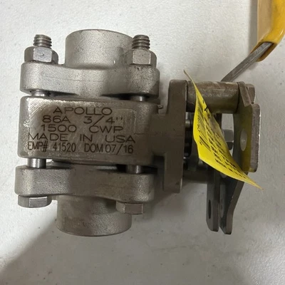 Apollo 3/4" 3-Piece Stainless 1500 CWP Weld Full Port Ball Valve 86A-204-01 - Image 1 of 4