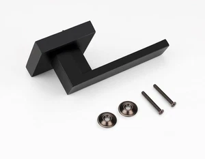 Black Dummy Door Handle Heavy Duty Square Door Levers Interior Single Side Black - Picture 1 of 17