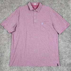 johnnie-O Polo Shirt Men's XL PinkStriped Performance Stretch Short Sleeve - Picture 1 of 7