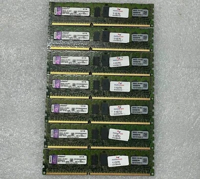 LOT of 7 x 4GB Kingston DDR3-1333 PC3-10600R KVR1333D3S4R9S/4G 15V Server RAM  - Image 1 of 4