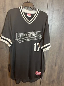 Vintage Perfect Game Iowa Select #17 Baseball Jersey Rawlings Black Adult 46 - Picture 1 of 10