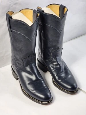Justin Boots L 3057 Navy Blue Roper Cowboy Western Women 5 B USA Great Condition - Image 1 of 4