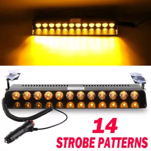 Car Windshield LED Strobe Lights Flashing Dash Emergency Lamp Amber Warning 12V - Picture 1 of 8