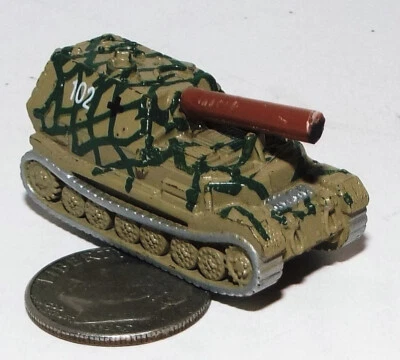 Very Small Micro Machine Plastic WWII German Elefant Tank Marked 102 in Camo #2 - Image 1 of 4