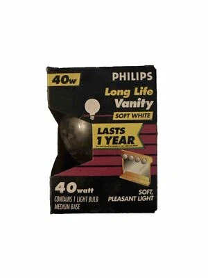 G25 40W White Phillips Long life vanity bulb medium base light bulb - Image 1 of 4