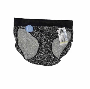 Bikini de encaje Jockey para mujer sin línea Panty Promise Tactel 1347 negro blanco Lunares Talla 6 - Imagen 1 de 12