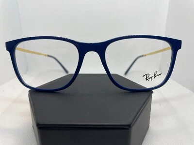 Marco de gafas de plástico para mujer Ray Ban 7244 8100 azul dorado 53-18-140 Foto 1 de 4