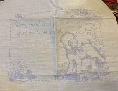 Vintage Christian Lamb Baby Sampler pattern only with directions - Image 1 of 2