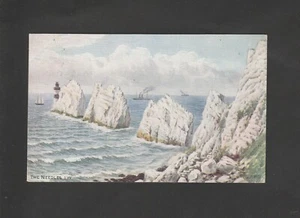 A.R.QUINTON. SALMON CARD NUMBER 1092. THE NEEDLES, ISLE OF WIGHT. POSTED 1917. - Picture 1 of 2