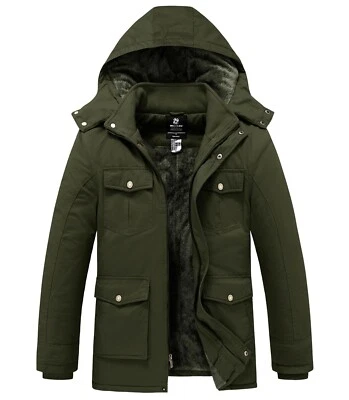 Wantdo Men's Winter Coat Warm Fleece Parka Jacket Thicken Military Cotton Jacket - Image 1 of 4