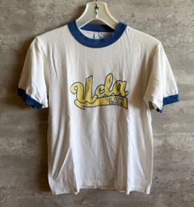 Vintage 1970s Augusta Sportswear UCLA Law Cotton Blend Ringer Tshirt Size S USA - Picture 1 of 5