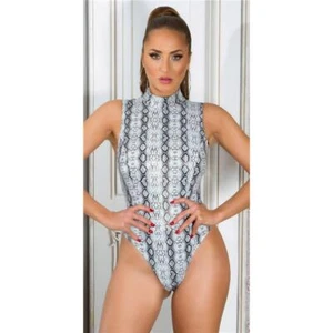 Damskie body Wetlook z wzorem węża Gogo Clubwear Białe #GW1275 - Zdjęcie 1 z 40