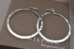 Orecchini a cerchio martellato argento sterling Silpada HTF P1287 ORECCHINI PIÙ POPOLARI - Foto 1 di 12