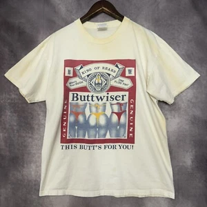 Vintage 90's King of Rears Buttweiser Budweiser Parody T Shirt Size Large Beer - Picture 1 of 7