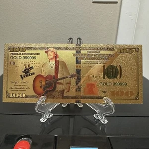 24k Gold Foil Plated Morgan Wallen Banknote Country Singer Collectible - Picture 1 of 3