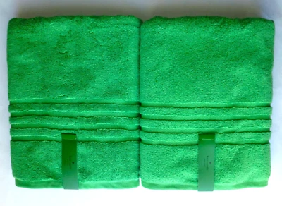 KATE SPADE Juego de 2 TOALLAS DE BAÑO VERDES 100% Algodón 30" x 56" Foto 1 de 4