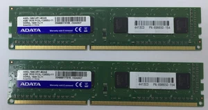 Memroy/Ram ADATA 8gb 2*4gb DDR3-1600 1.35v AM2L16BC4R1-B0AS Desktop pc dimm 240p