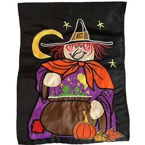 Retro Witches Brew Embroidered Halloween Banner Flag 16.75" x 12.75" byEvergreen