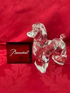 FLAWLESS Exceptional France BACCARAT Glass Crystal CANICHES POODLE DOG Figurine - Picture 1 of 13