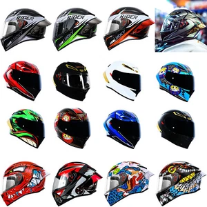 DOT Full Face Motorcycle Helmets with Dual Visor&Tail Motocross Racing Helmet - Imagen 1 de 52