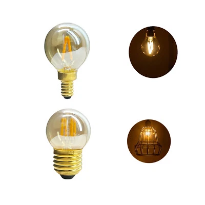Vintage E14 E27 LED COB Filament Globe Retro Light Bulb Warm Yellow 220V Lamp - Image 1 of 4
