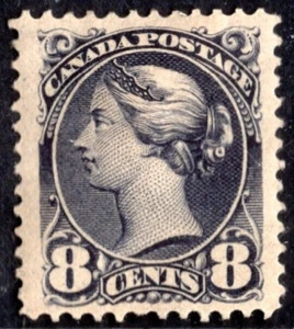 CANADA 1893 EIGHT CENTS SC. #44 MINT HINGED EXTRA LARGE MARGINS FRESH COLOR - Picture 1 of 2