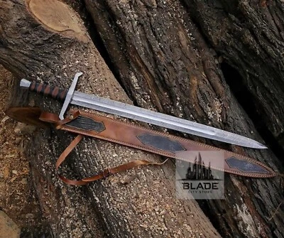 Espada Arthur Forjada a Mano Espada Vikinga Acero al Carbono Listo para Batalla Espada Medieval Foto 1 de 4