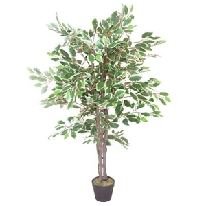 Plantas de interior realistas de planta de ficus artificial borde blanco giro 130 cm - Imagen 1 de 2