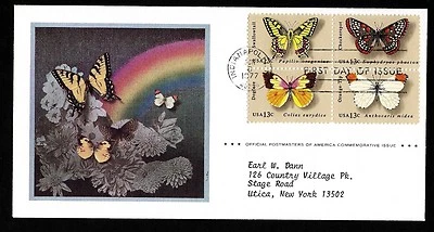 #1715a 13c Butterflies - Se-tenant - Postmasters of America FDCB4 - Image 1 of 2