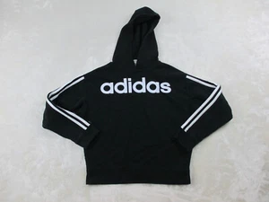 Adidas Sweater Girls Large Black Spell Out Pullover Hooded Kids Youth* - Picture 1 of 11