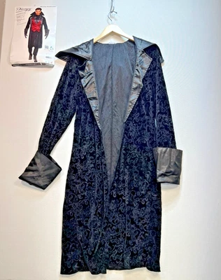 Mens "Bloody Handsome" Vampire Halloween Costume Coat Only Medium Black Velvet - Image 1 of 4
