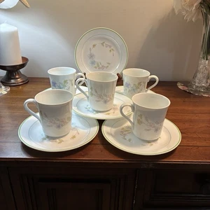 Corelle By Corning Plates Pastel Bouquet Vintage 5 Coffee Mugs+6 Dessert Plates - Picture 1 of 11