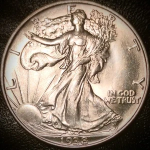 1938 Walking Liberty Half Dollar - Uncirculated - 90% Silver 50C - Picture 1 of 2