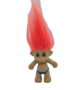 Vintage Russ Troll Doll 4" Orange Hair Classic Collectible Figure 1990s Toy - Picture 1 of 5
