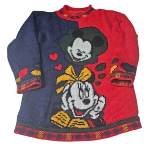 Disney MB Kids Clothes Co. Mickey Minnie Mouse Sweater Vintage Size L 6X Vtg - Picture 1 of 9