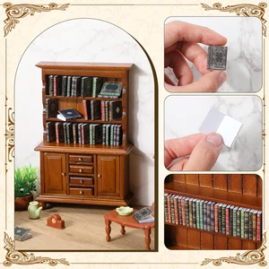 48 Stck. Puppenhaus Miniaturen Bücher im Maßstab 1:12 mit 1 Miniatur Bücherregal aus Holz... - Bild 1 von 12