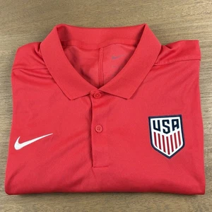Nike Men’s Large L USA USMNT Soccer Nike UV Collegiate Polo Shirt Red DriFit - Picture 1 of 10